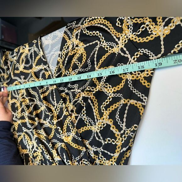 Kate & Mallory® Knit Elbow Sleeve Belted Tie-Waist Wide Leg Jumpsuit - Picture 9 of 9